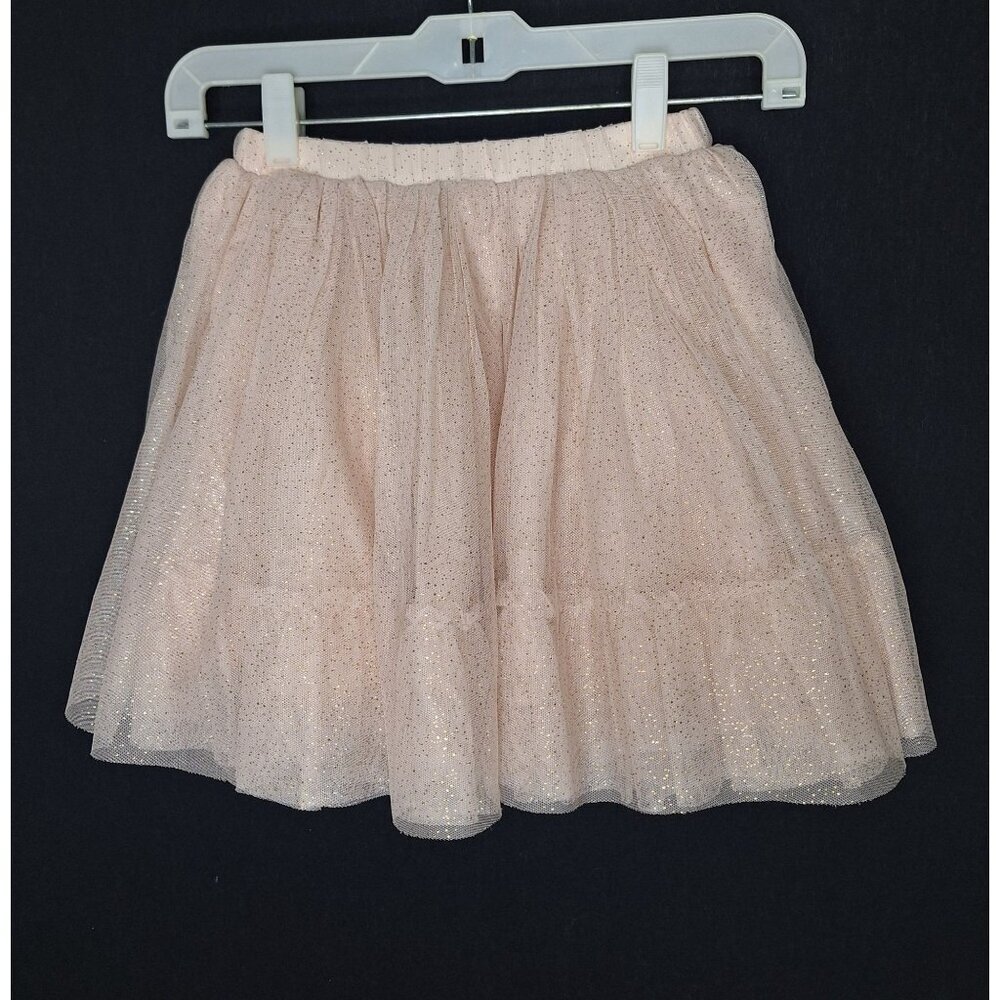 💙 The Little White Company Girls Blush Gold Spakeled Tull Skirt Size 5/6 Preppy